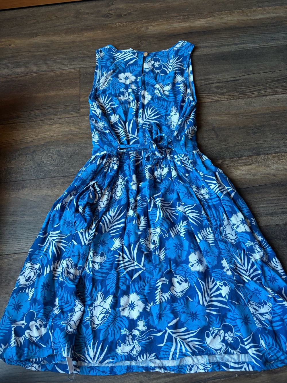 Blue Floral Disney-Print Sleeveless Dress - Picture 3 of 6